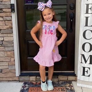 “Paisley Jane” 4th of July Dress with adorable Lady Liberty